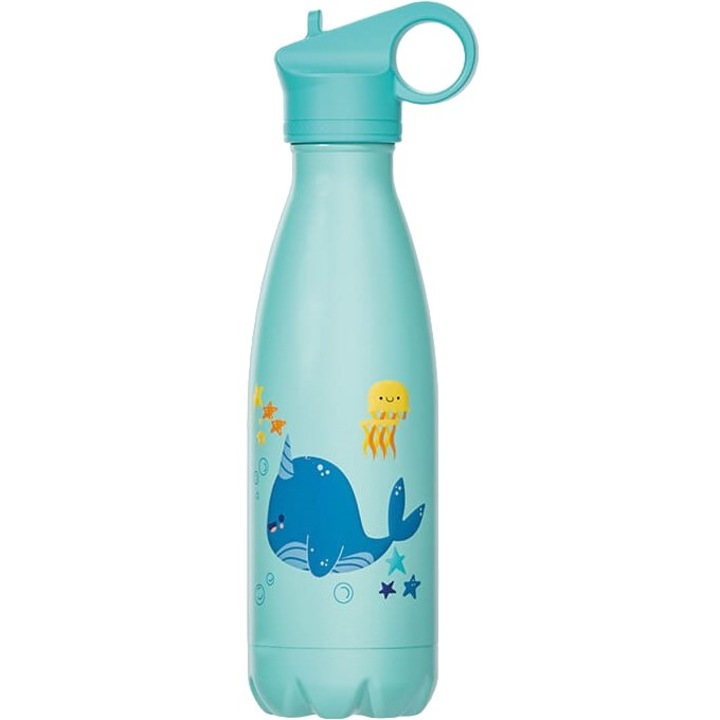 Bidon termic Maestro 400 ml, inox, plastic, demontabil, albastru
