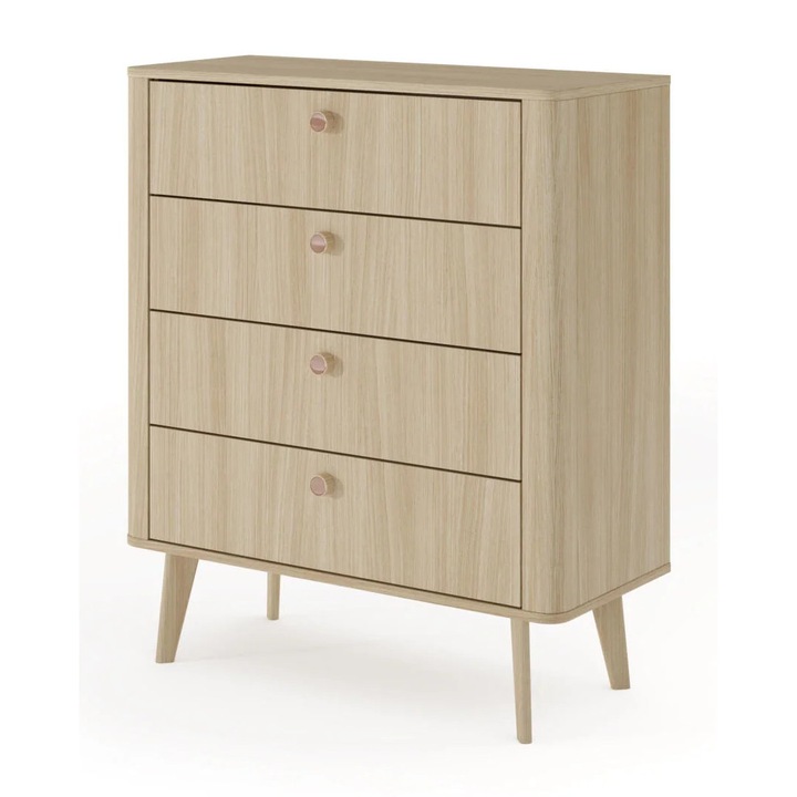 Fiókos komód, Furnlux, Viki, fekete, megmunkált fa, 88x103x38 cm