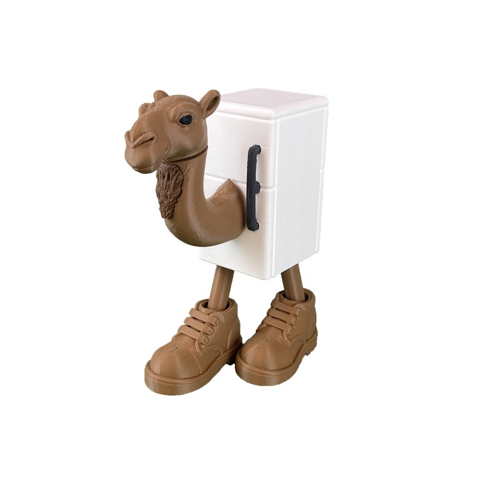 Figurina Frigo Camelo, design TikTok, Italian Brainrot, articulatii mobile, multicolor