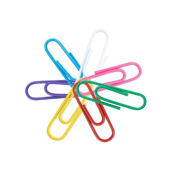 Agrafe de birou, 72 buc, multicolore, 28 mm