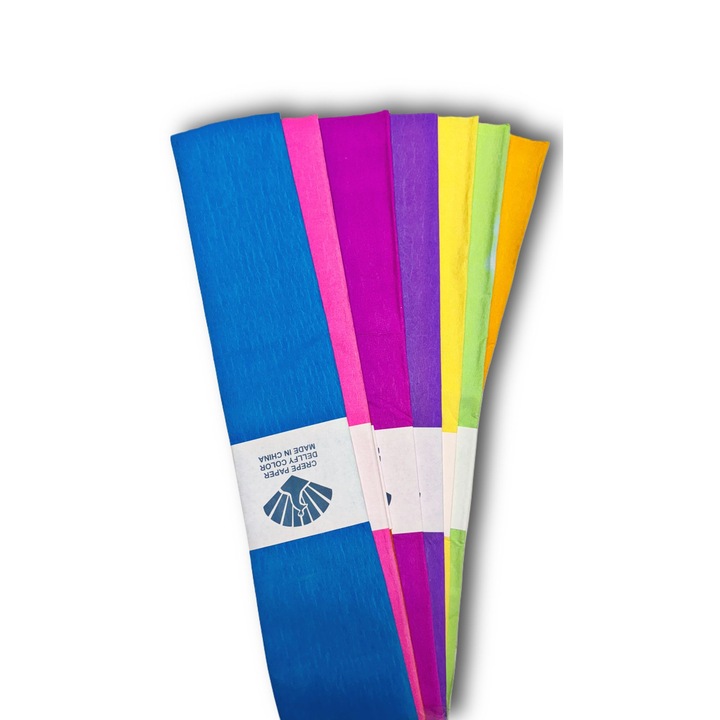 Крепирана хартия, комплект от 10 цвята