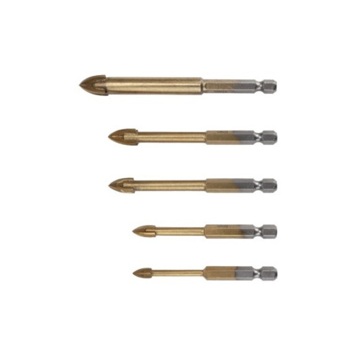 Burghiu Pt. Sticla Set 5 (5, 6, 8, 10, 12 Mm)