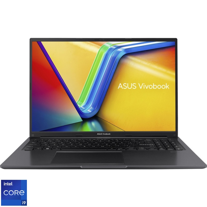 Laptop ASUS Vivobook 16 X1605VA cu procesor Intel® Core™ i9-13900H pana la 5.4 GHz, 14 cores, 24 MB, 16'', WUXGA, IPS, 16GB DDR4, 8 TB SSD, Intel Iris Xᵉ Graphics, No OS, Indie Black