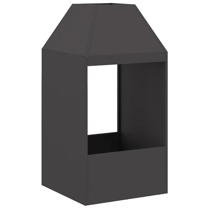 Огнище vidaXL, Черно 50 x 50 x 100 cm Стомана