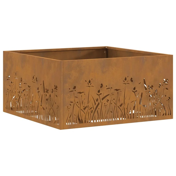 vidaXL Tűzrakó Barna 60 x 60 x 30 cm időjárásálló acél