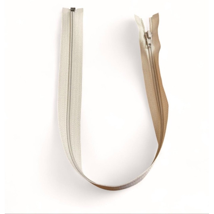 Fermoar detasabil spiralat 5mm, 50cm, Bej