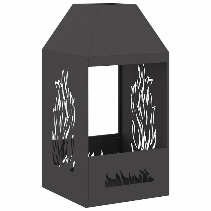 Огнище vidaXL, Черно 50 x 50 x 100 cm Стомана