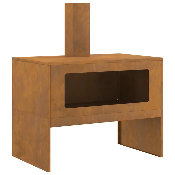 vidaXL Tűzrakó Barna 80 x 50 x 96 cm időjárásálló acél