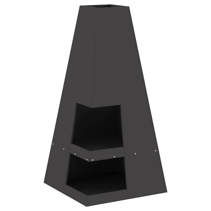 Огнище vidaXL, Черно 50 x 50 x 100 cm Стомана