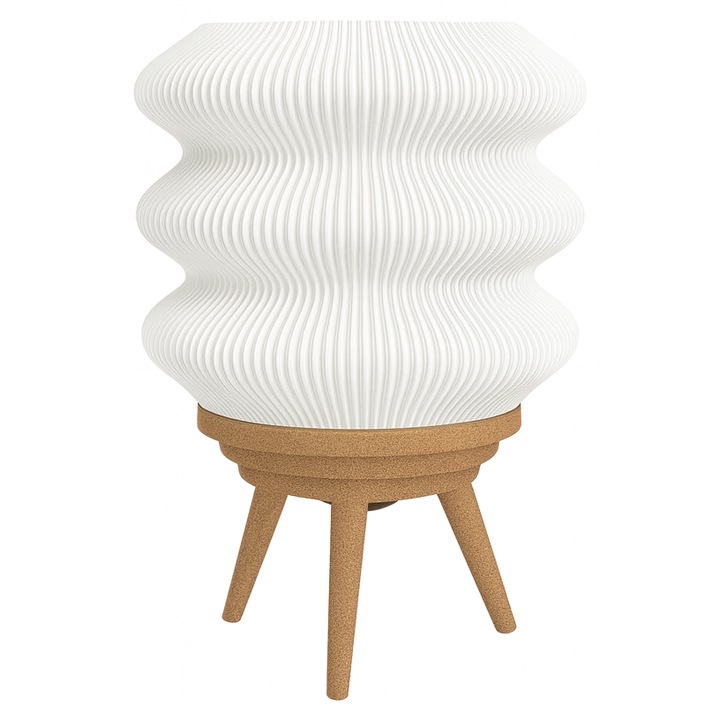 Lampa Birou printata 3D din materiale premium UE, cu abajur alb si bec LED E14 reglabil. Design modern, durabil, ideal pentru birou sau living