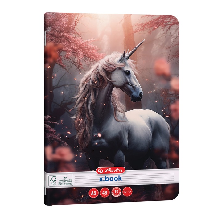 A5-ös füzet 48 lapos vonalas Egyszarvú