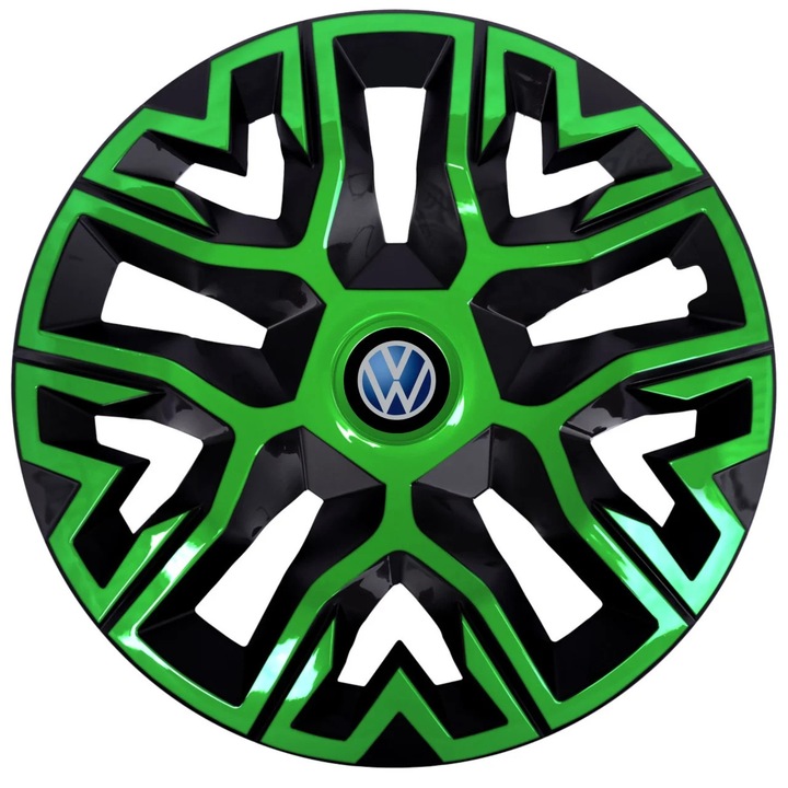 Set 4 Capace Roti 14 inchi (R14), Best Verde-Negru, Compatibile Cu Volkswagen