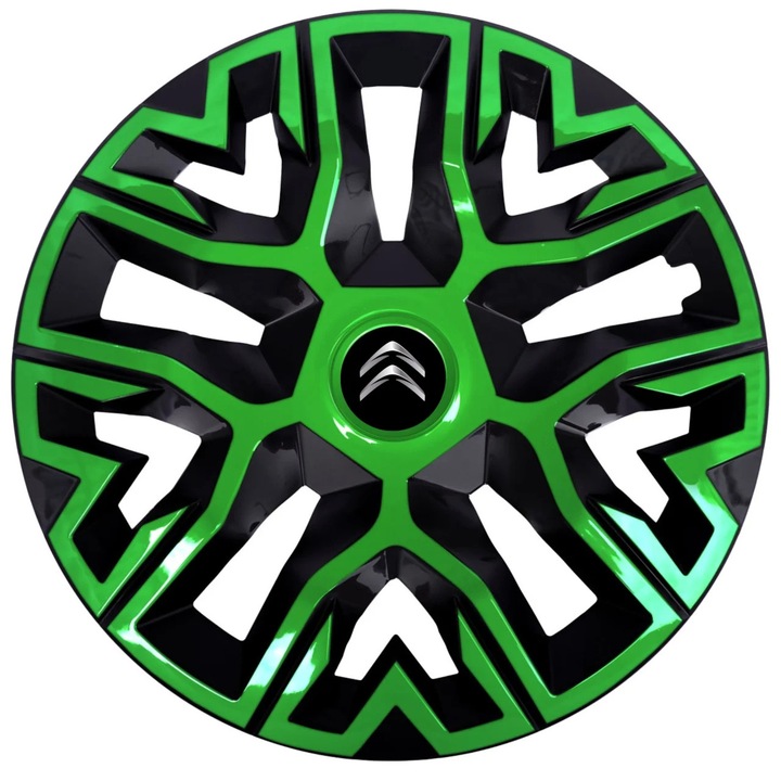Set 4 Capace Roti 14 inchi (R14), Best Verde-Negru, Compatibile Cu Citroen