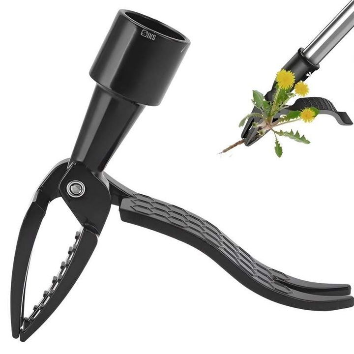 SIKS Gyomkihúzó Eszköz, Kerti Szerszám Gyomláláshoz és Gyomeltávolításhoz, Gyomeltávolító Fej, Lábpedállal, Karom Alakú Kialakítás, Hosszú Rozsdamentes Acél Nyéllel, Fekete