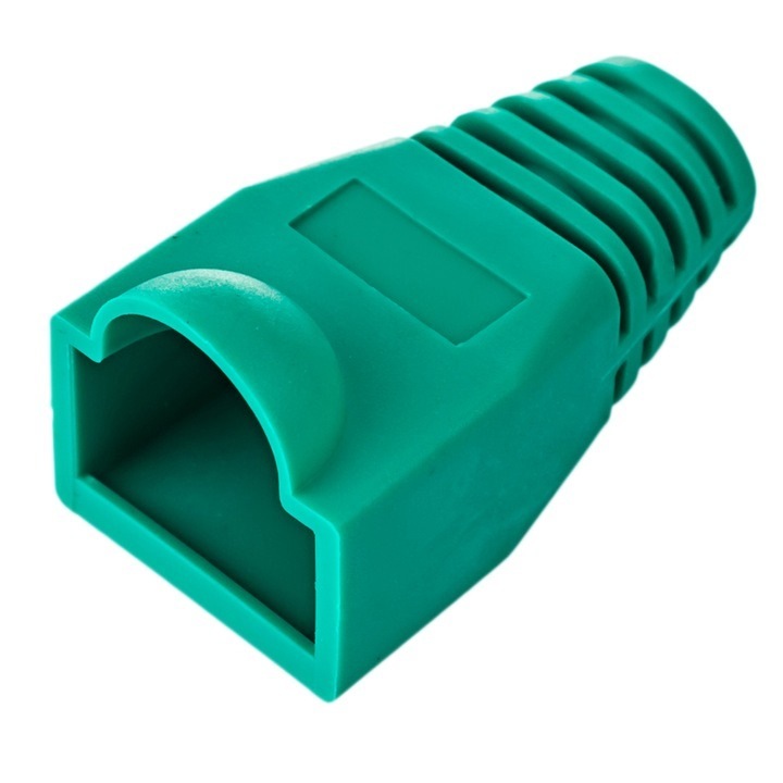 Set 10 bucati manson de protectie pentru mufe internet, RJ 45, verde, Dactylion®