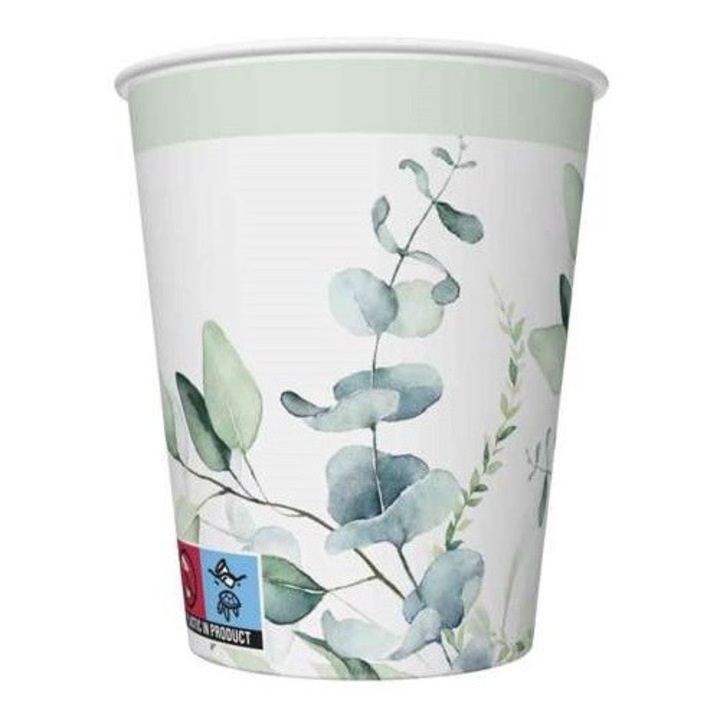 Pahare de hartie, POL-MAK, 250 ml, 8 buc