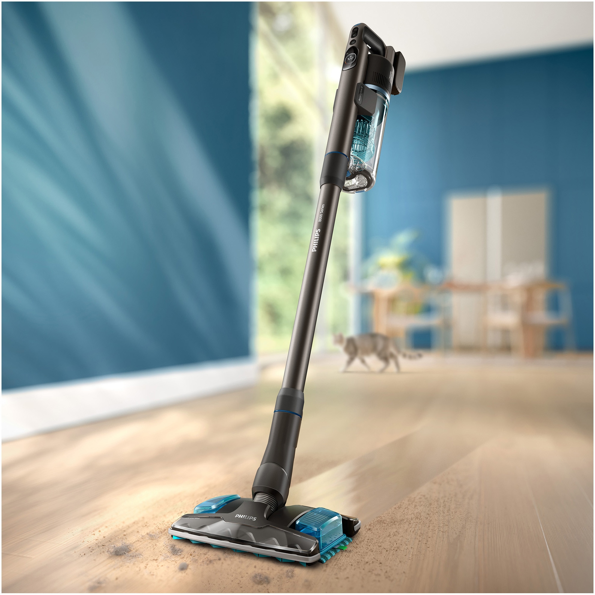 Aspirator vertical Philips XC8155/01 seria 8000, autonomie pana la