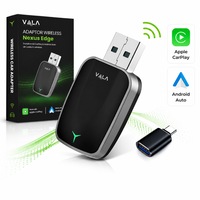 Adaptor Wireless CarPlay/Android Auto Vala Tech®️, 5.8GHz, Bluetooth 5.3, Plug & Play, Compatibil iOS 10+ si Android 11+, Dual-Core, Auto-Reconectare, Compatibil 800+ modele, Compatibil USB/USB-C, Extensie USB-C Inclus, Modulator CarPlay & Android Auto