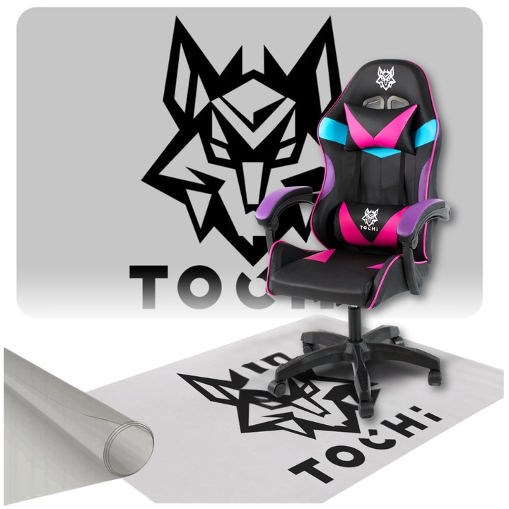 Covoras de protectie pentru fotoliu gaming, TOCHI GAMES, 140x100cm, gri, 0,8mm