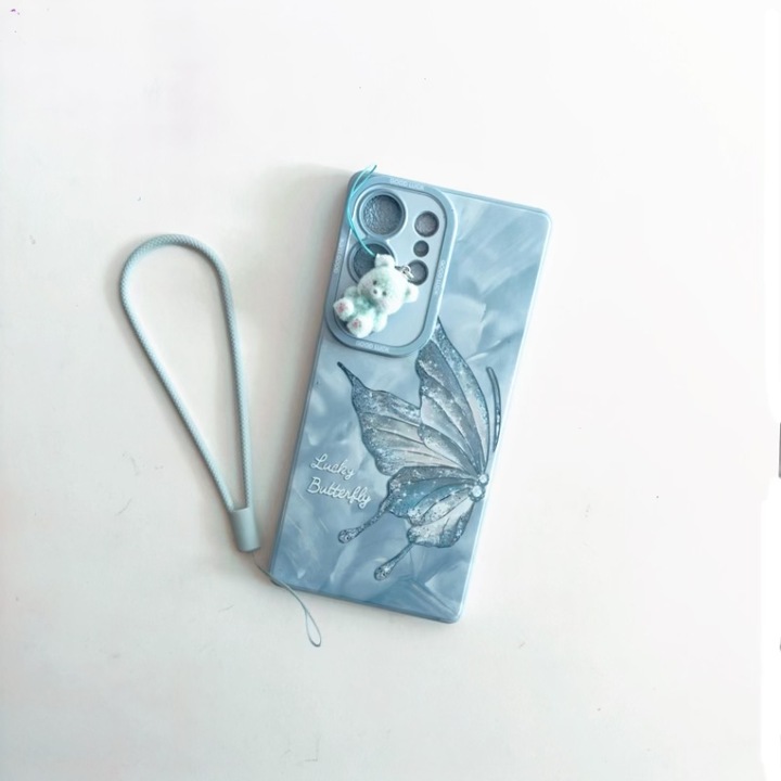 Защитен калъф, с 2 безплатни връзки за телефон, съвместим със Samsung Galaxy S25 Ultra, син