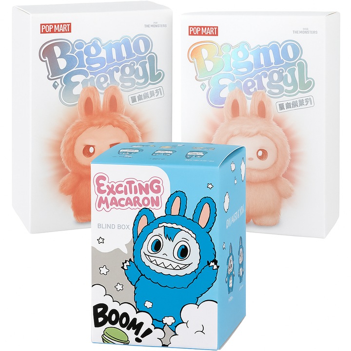 Set 2 figurine de plus -The Monsters Big Into Energy, Blind Box + breloc cadou Modele aleatorii