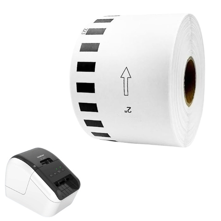DK-22223 Kompatibilis Címkék Folyamatos Hosszúságú 50mm x 30,48m Brother QL Nyomtatókhoz – Öntapadós Tekercsek Irodai, Szállítási és Archiválási Célokra