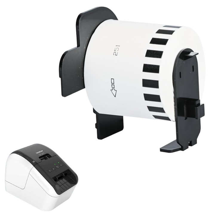 DK-22205 Kompatibilis folyamatos címkék 62 mm x 30,48 m Brother QL nyomtatókhoz – Öntapadós tekercsek irodai, szállítási és archiválási célokra