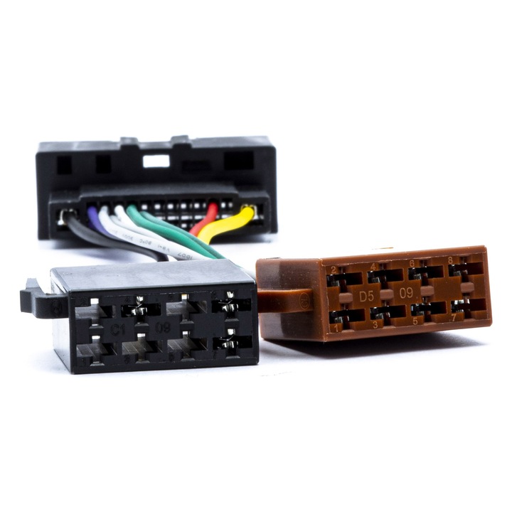 Adapter radio ISO 13-pin, Einparts Automotive, pentru Ford si Land Rover, conectare usoara, 2x 8-pin