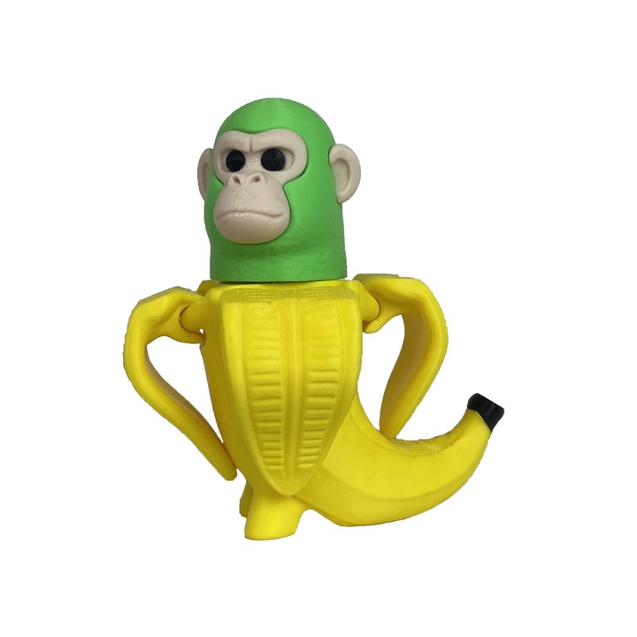 Figurina Chimpanzini Bananini, design TikTok, Italian Brainrot, articulatii mobile, multicolor