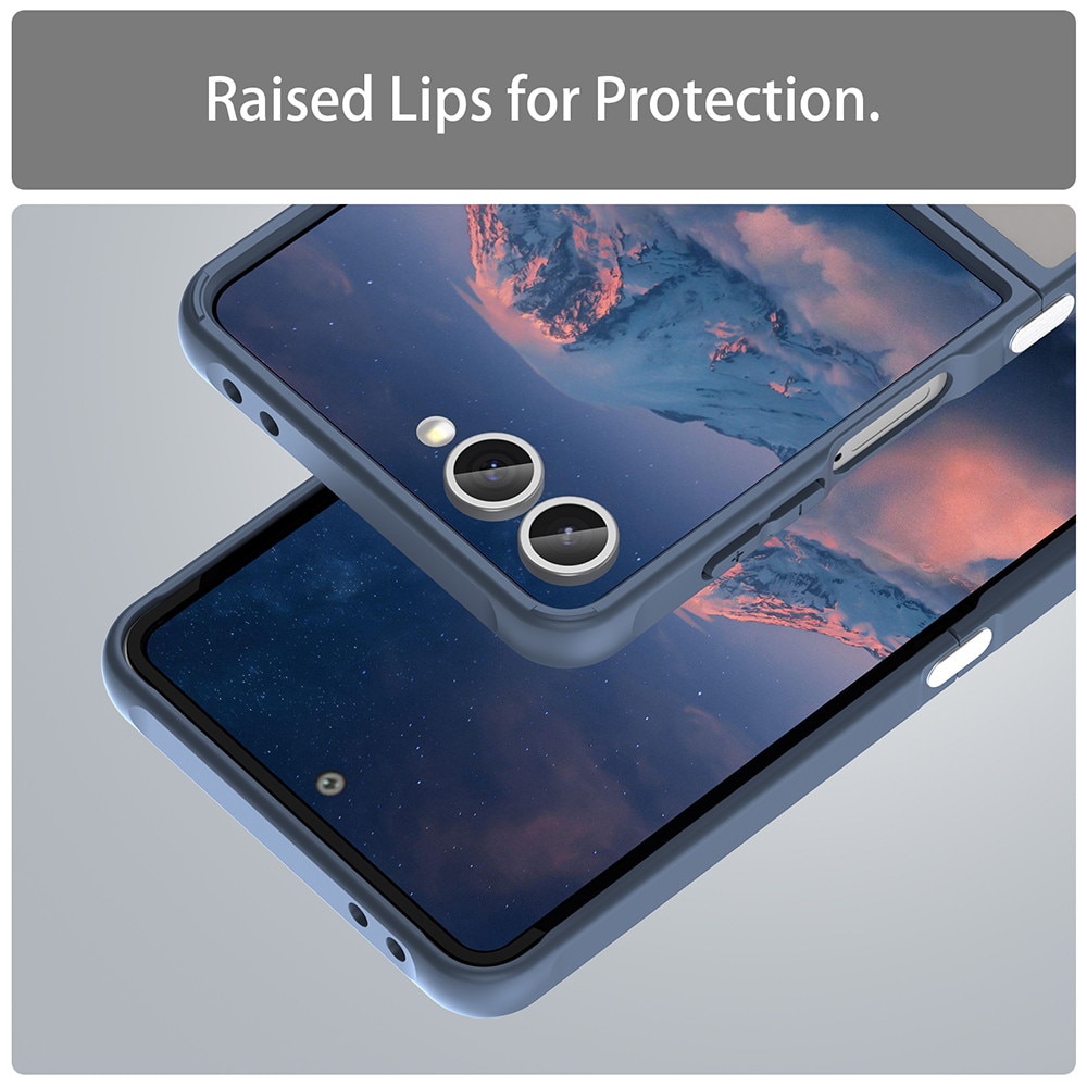 Husa Matte MagSafe pentru Samsung Galaxy Z Flip7, protectie completa, contur albastru