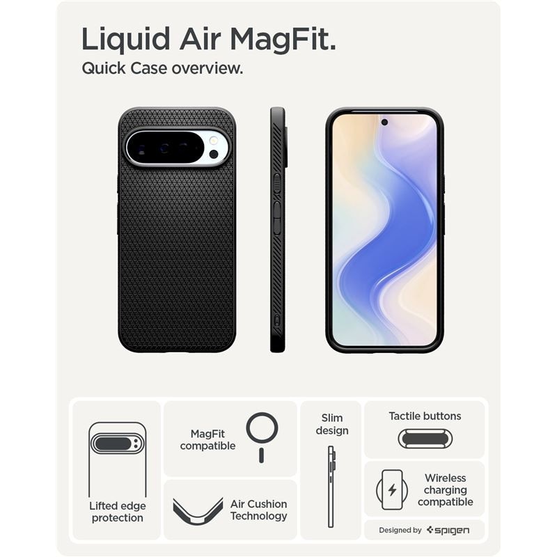 Carcasa Spigen Liquid Air MagSafe compatibila cu Google Pixel 10 Pro XL, Matte Black