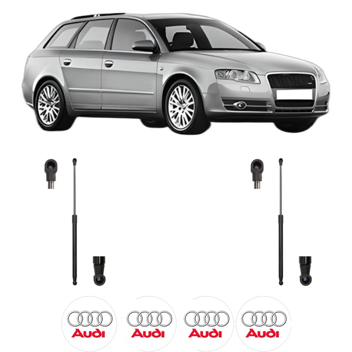 Csomagtérajtó teleszkóp szett AUDI A4 B7 Avant (8ED) 2004-2008, 2 darab, MAGNUM TECHNOLOGY, 4 AUDI autós matrica