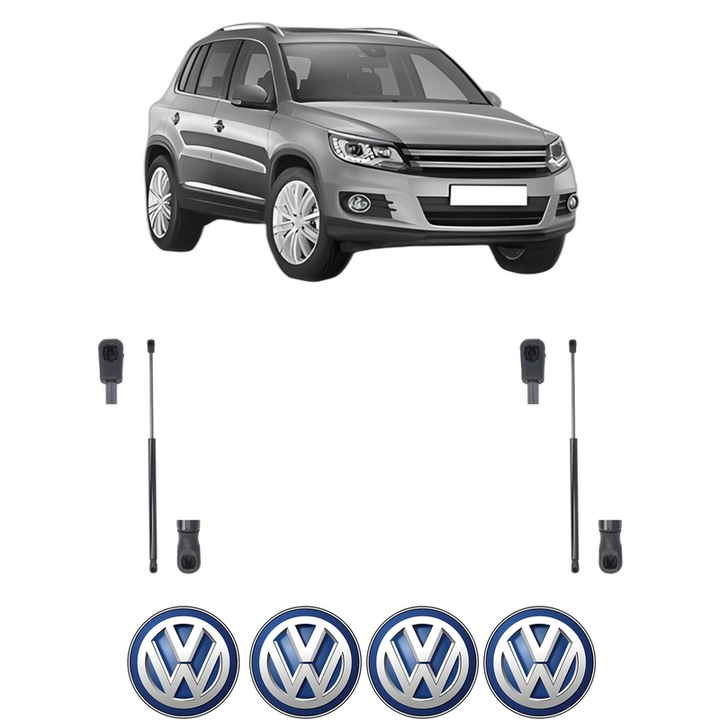 Set amortizoare portbagaj haion pentru Volkswagen TIGUAN (5N_) din 2007-2018, 2 bucati, MAGNUM TECHNOLOGY, 4 stickere auto Volkswagen