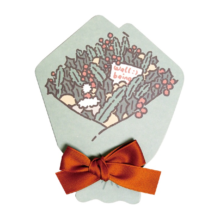 Carte de felicitari cu buchete de flori, Yeah!Man:)Studio, binecuvantare, ilustratie originala, pentru toate ocaziile, 4 culori, 12x15cm