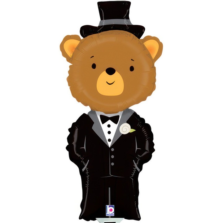 Grabo Fólia Lufi Vőlegény Medve 35cm, dekoratív partira, 1 készlet