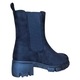 Botine femei Fashion cu talpa groasa zimtata si toc lat cu benzi elastice laterale tip chelsea pentru un look urban S0