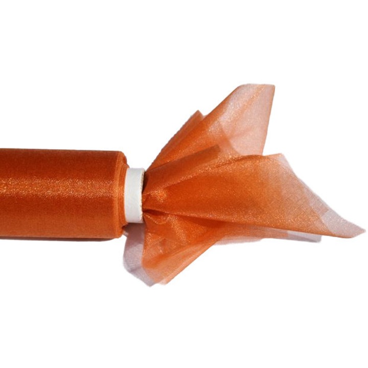 Organza decorativa PartyPro, 16cm, 9,30m, auriu-cupru