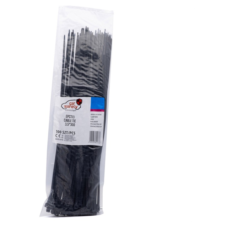 Set coliere soricei CARSAFETY 3.5x300 mm, 100 buc, negru