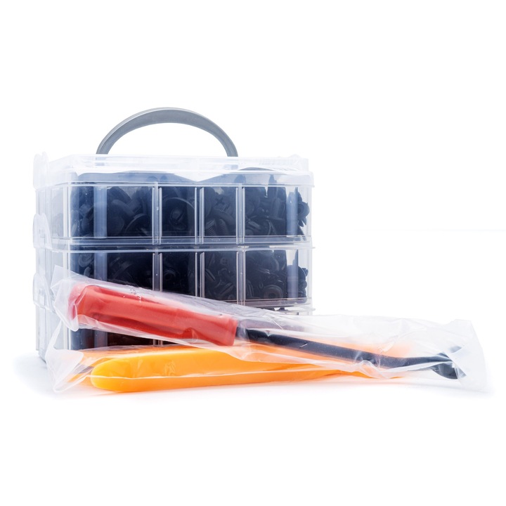 Set de clipsuri si piulite auto, Einparts Automotive, 630 elemente, plastic