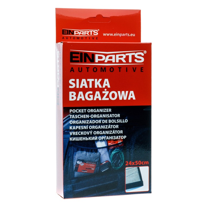 Einparts Automotive autós csomagtartó rendszerező, rugalmas, 50x24 cm, fekete