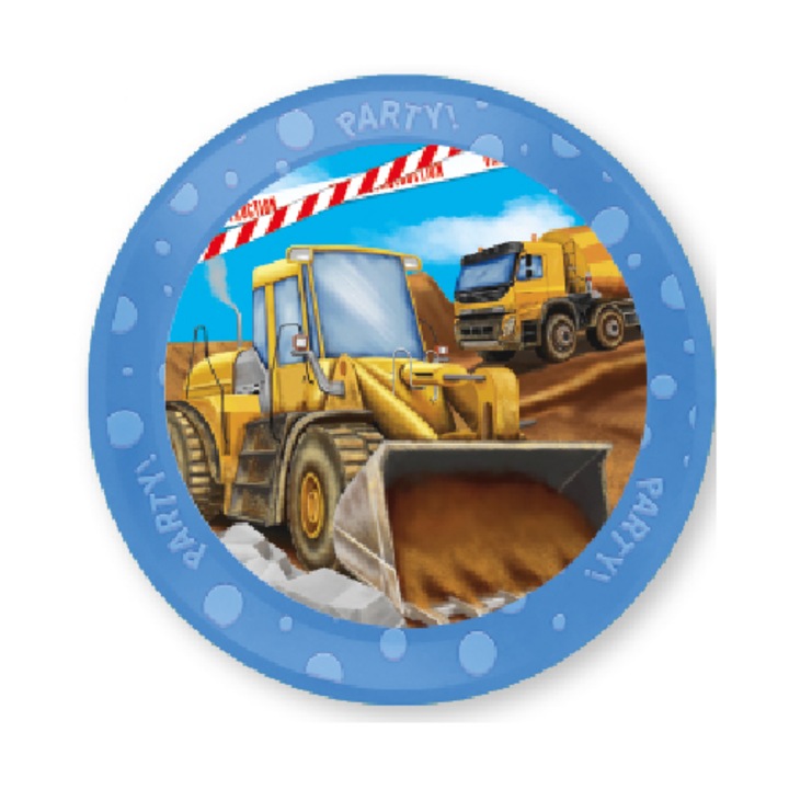 Újrafelhasználható műanyag tányér PROCOS Budowa 21cm, ütésálló, bulikra és mindennapi használatra