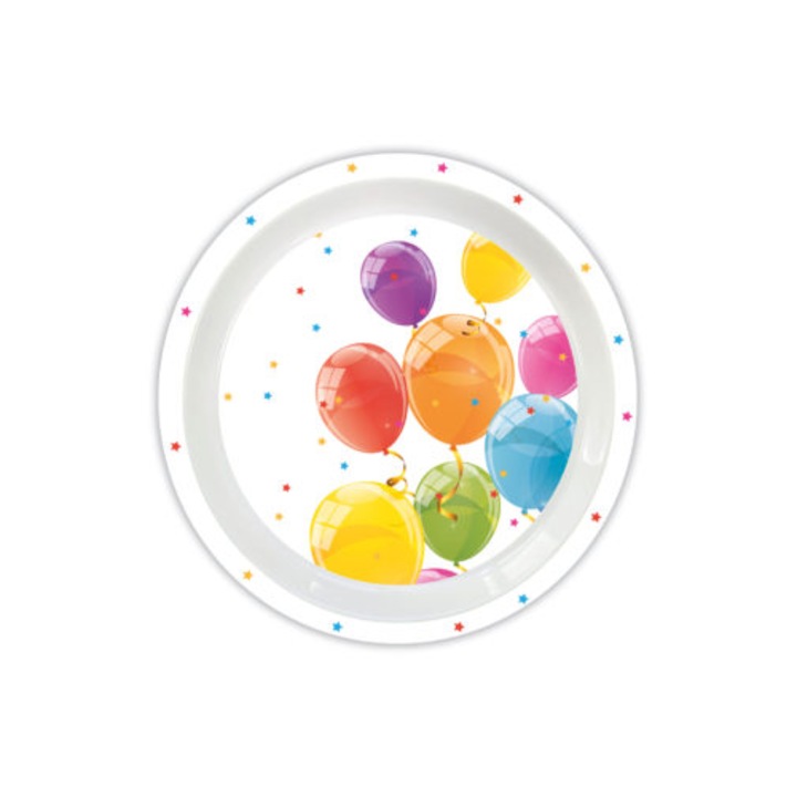 Műanyag tányérok, újrahasználható, PROCOS, 20cm, 1 db-os készlet