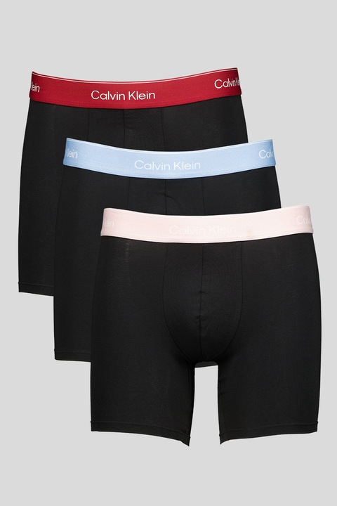 CALVIN KLEIN, Pamuttartlalmú boxer szett - 3 db, Bordó/Fekete