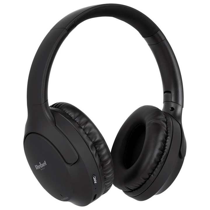 Vezeték nélküli fejhallgató ANC zajszűréssel, 40 mm-es hangszóró átmérő, Fekete, Bluetooth 5.3, SD kártyaolvasó
