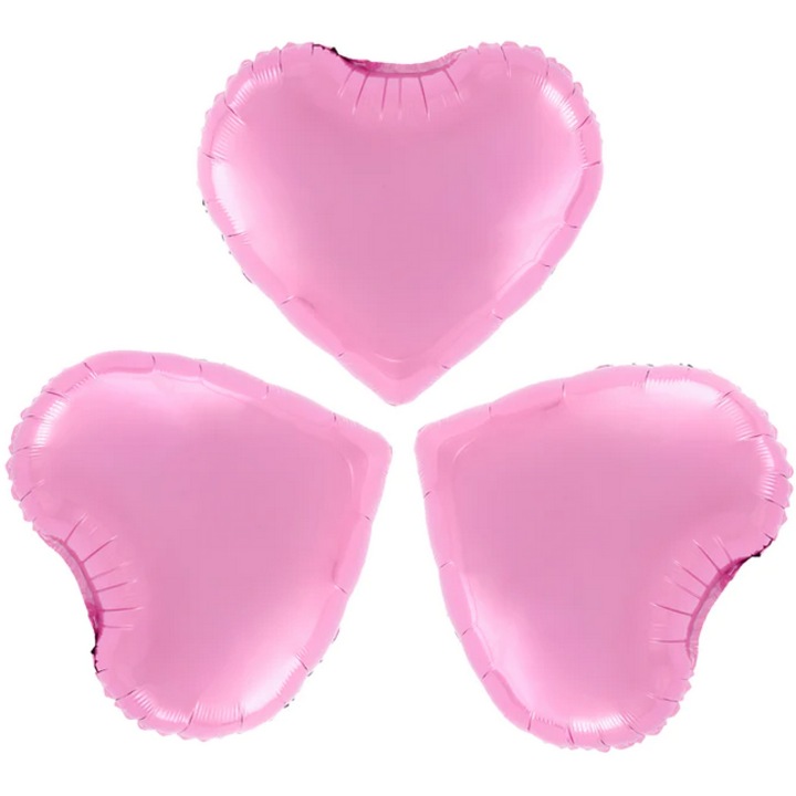 Fólia lufi szett, PARTYPAL, szív, rózsaszín, 23cm, 3 db.