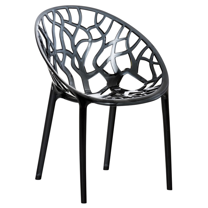 Scaun stivuibil CRYSTAL negru