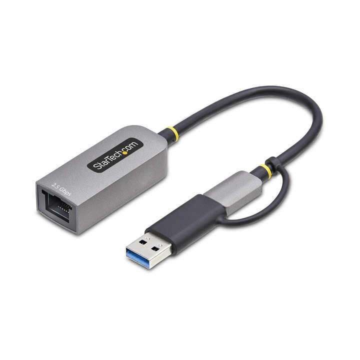 USB кабел Startech U2GA-USB-C-ETHERNET Сив