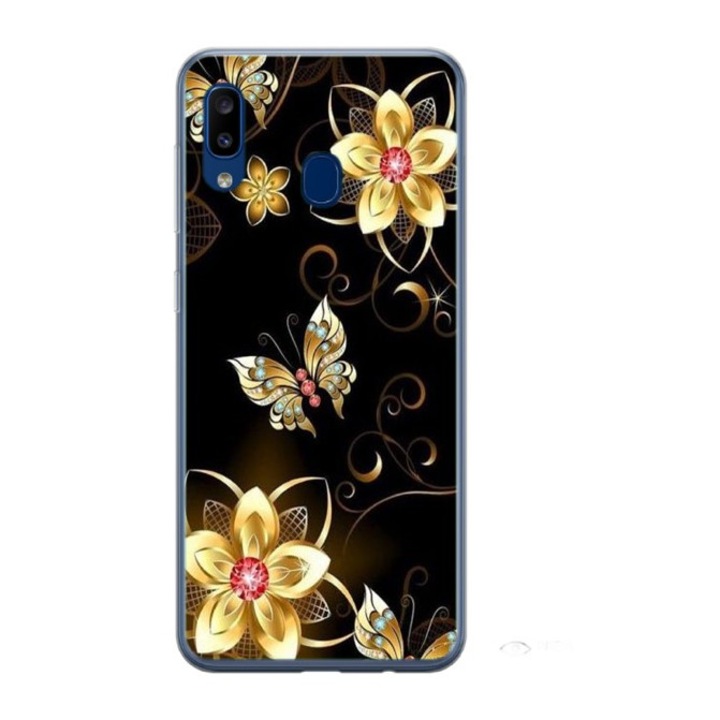 Husa personalizata HQ Print si Folie de Silicon pentru Samsung Galaxy A40, Butterfly #5, S1D1M0042, Atlas