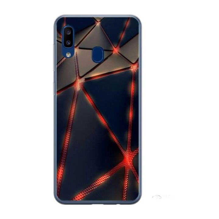 Husa personalizata HQ Print 360 de grad pentru Samsung Galaxy A20, Lava Triangles, S1D1M0367, Atlas