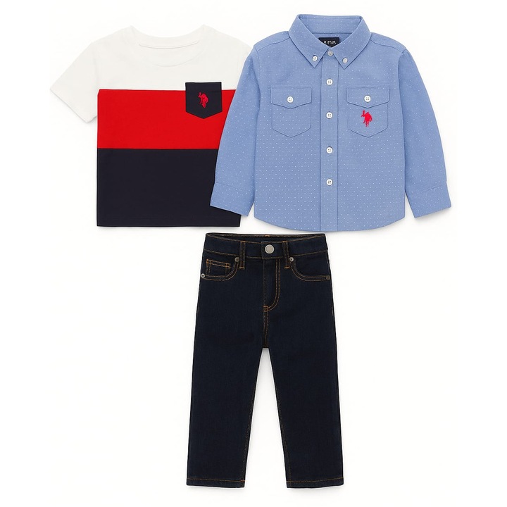 Compleu Polo 3 piese baiat 12 luni